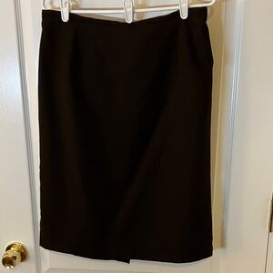 Brown size 10 fully lined poly crêpe suit skirt